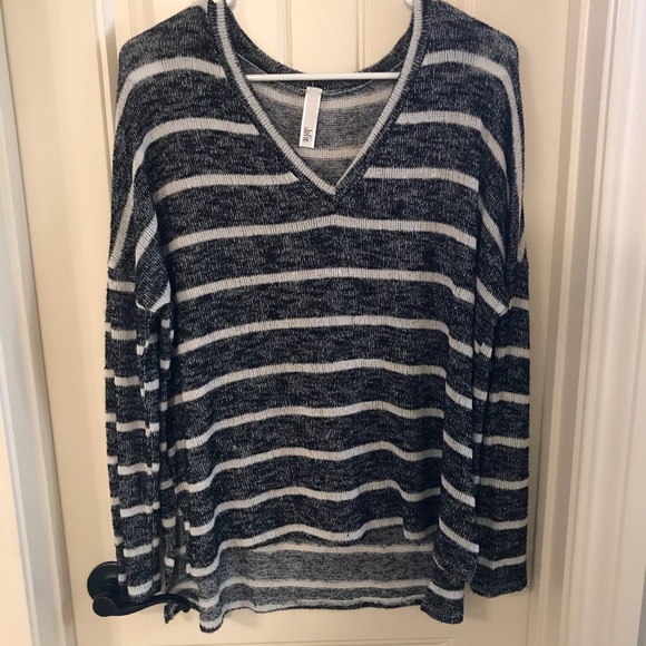 Jolie Sweaters - Jolie Navy Striped Sweater